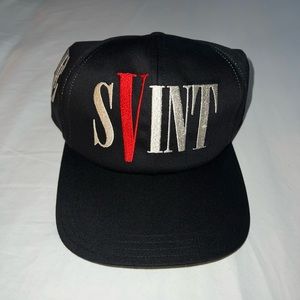Saint Mxxxxxx x VLONE cap black red snapback hat